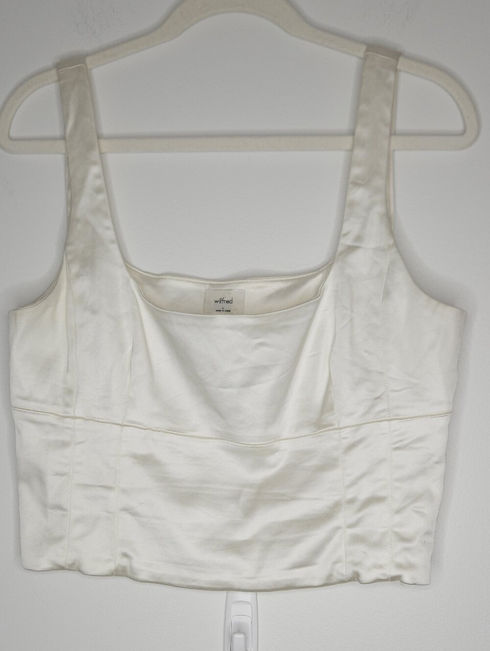 Anthropologie Wilfred Artizia Cream Satin Slip Top - Picture 4 of 8